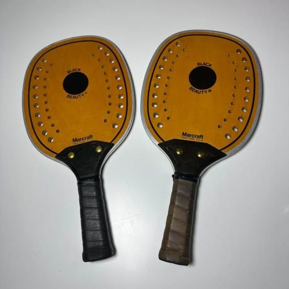 Vintage Marcraft Black Beauty Paddleball Paddles - Set of 2